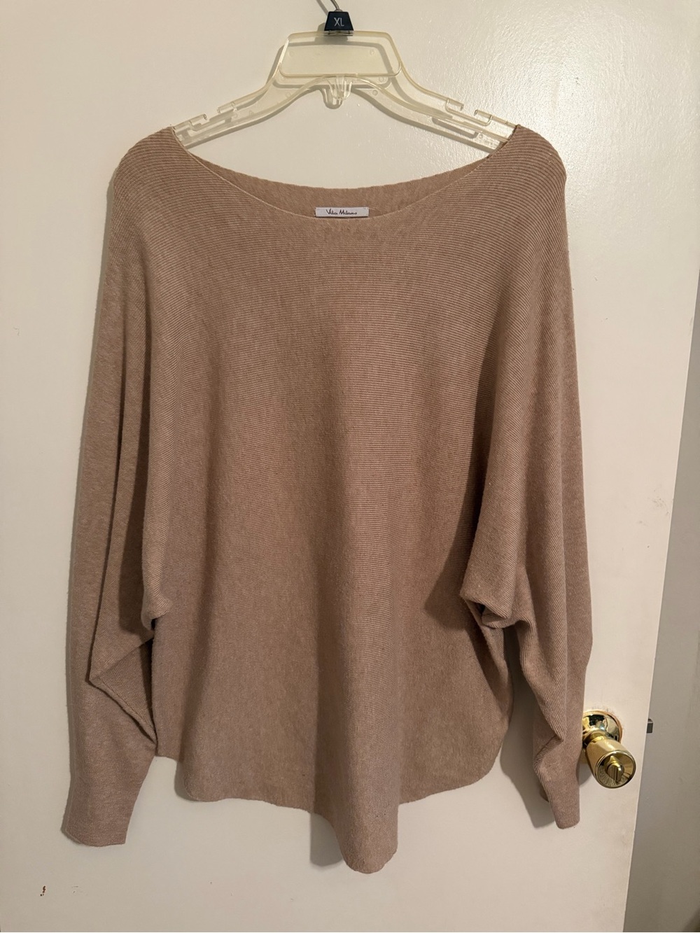 Vila Milano Beige/Tan Long Sleeve Top Boat Neck